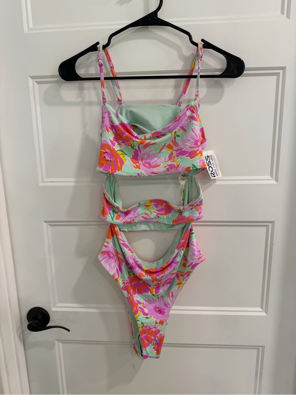 NWT-TiniBikini Floral One-Piece Cutout Swimsuit sz M/L-MUST SELL!!